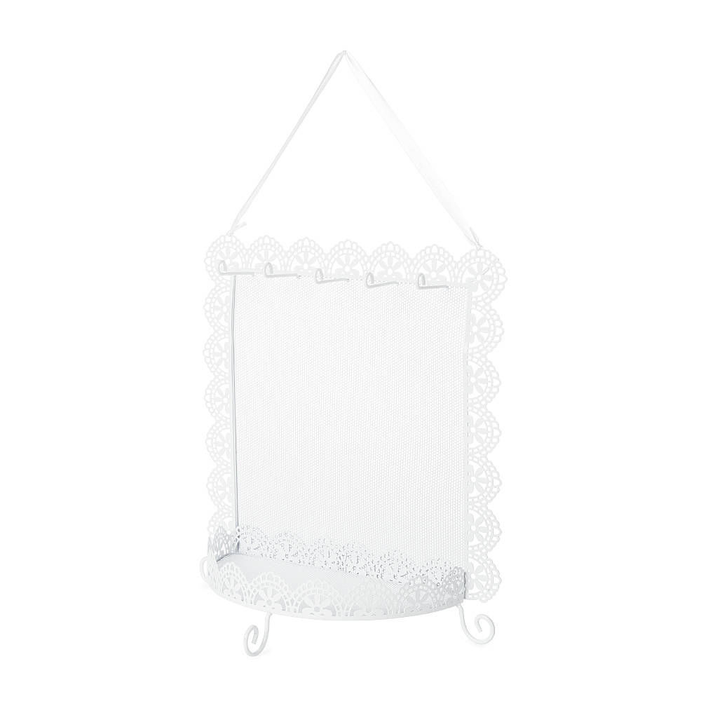 Flower Wire Hanging Jewelry Holder White