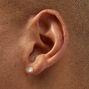 Silver-tone Cubic Zirconia 3mm Teardrop Stud Earrings,