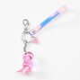Holographic Pink Dinosaur Trio Keychain,