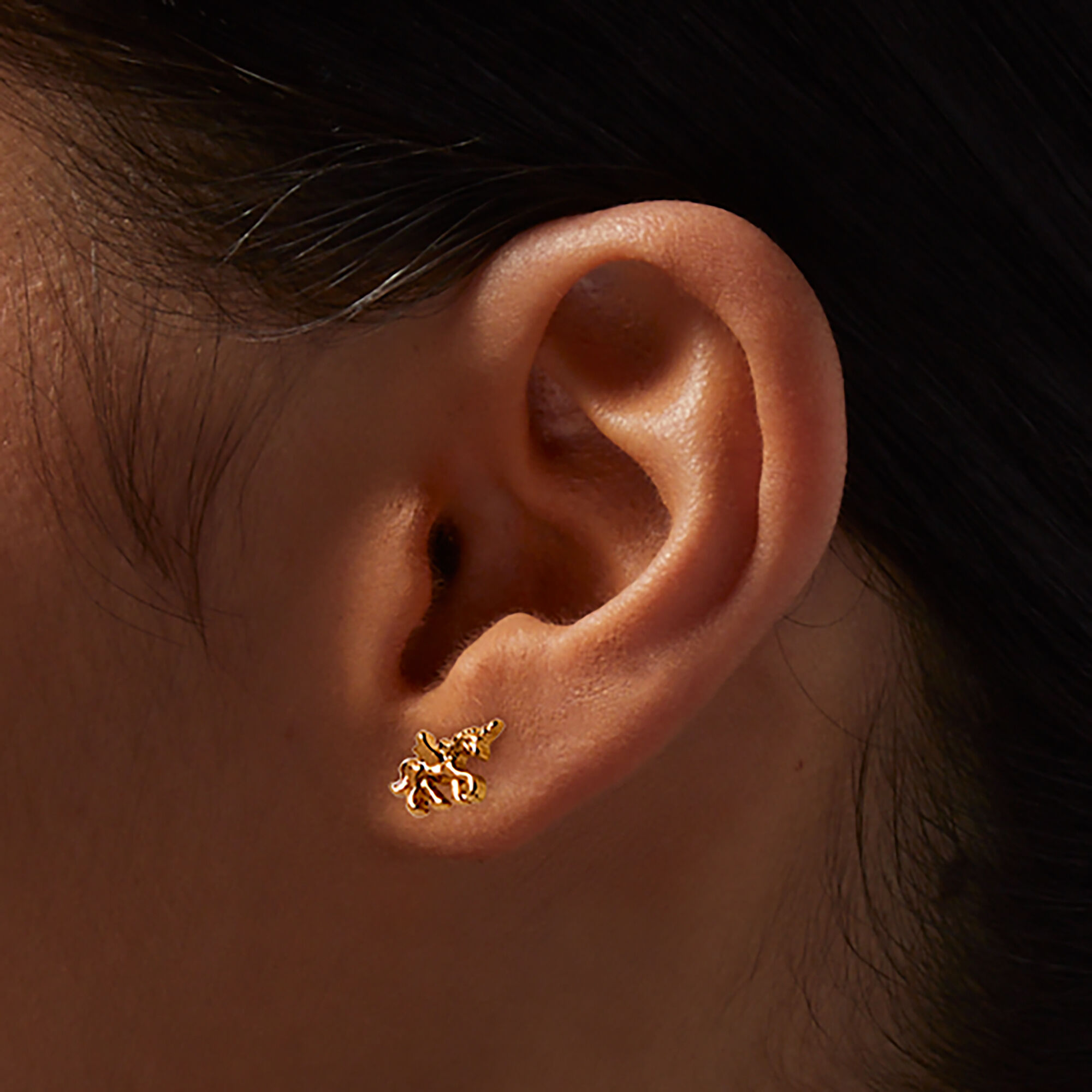 Gold-tone Mini Pegasus Stud Earrings,