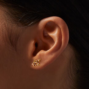 Gold-tone Mini Pegasus Stud Earrings,