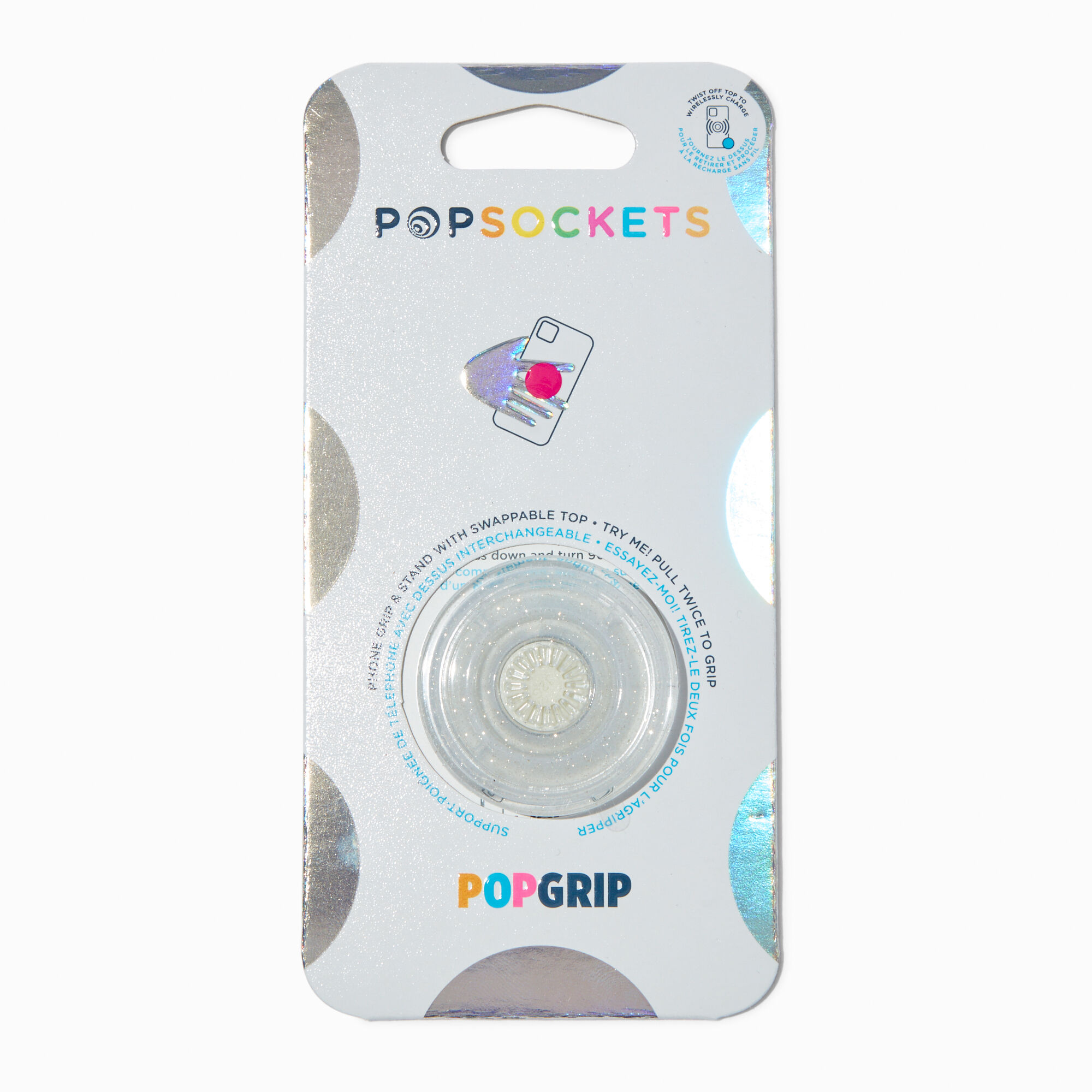 PopSockets® PopGrip - Clear Glitter,