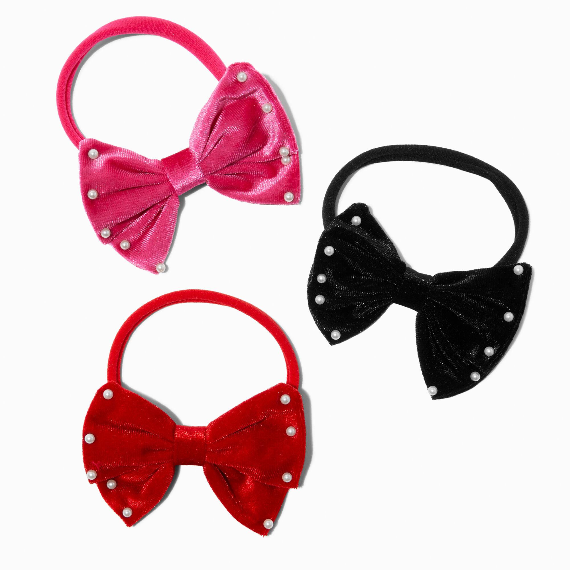 View Claires Club Holiday Bow Headwraps 3 Pack Red information