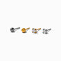 C LUXE by Claire&#39;s Mixed Metal Titanium Cubic Zirconia Stud &amp; Ball Earring Stack - 4 Pack,
