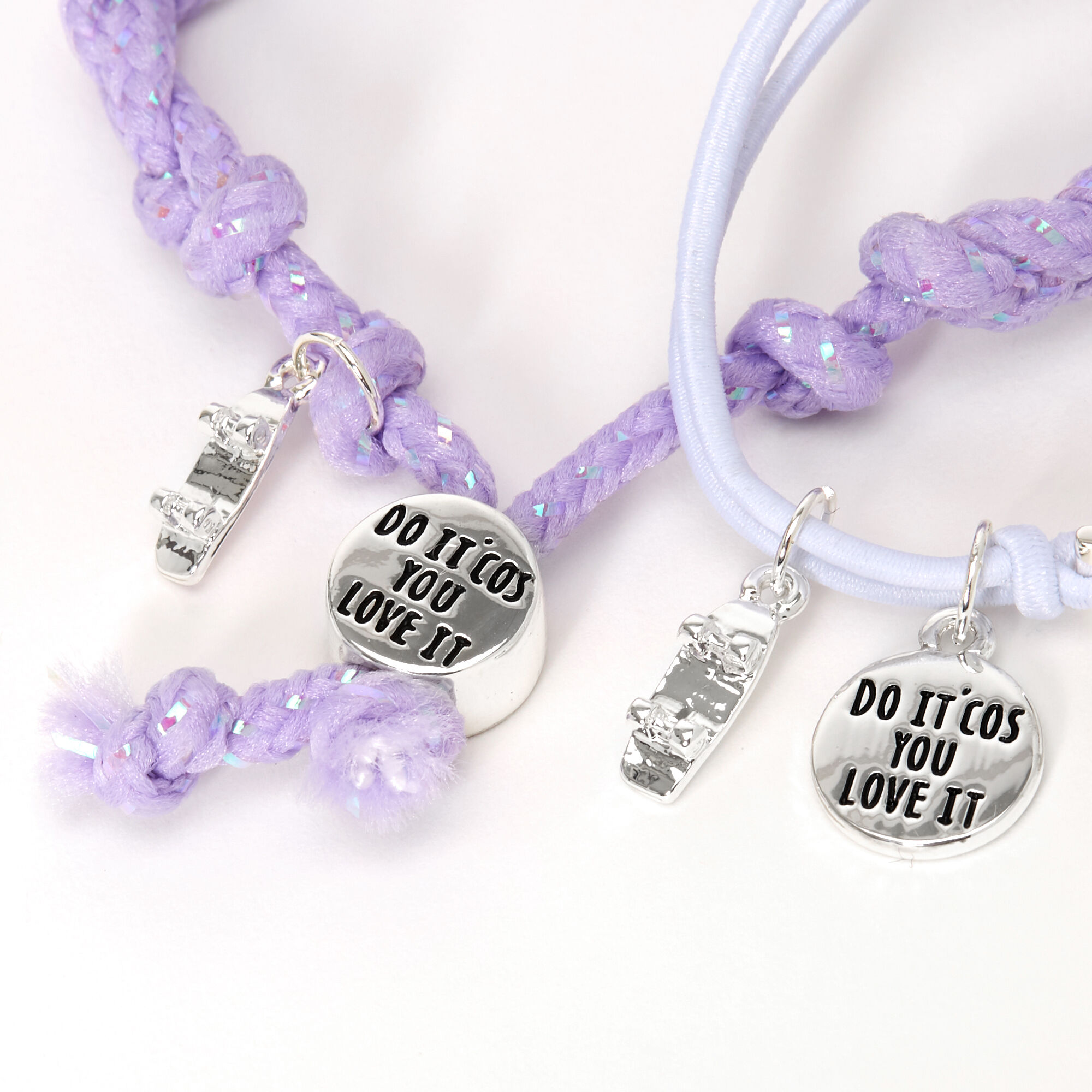 Sky Brown™ Adjustable Braided bracelets – Purple, 2 pack,