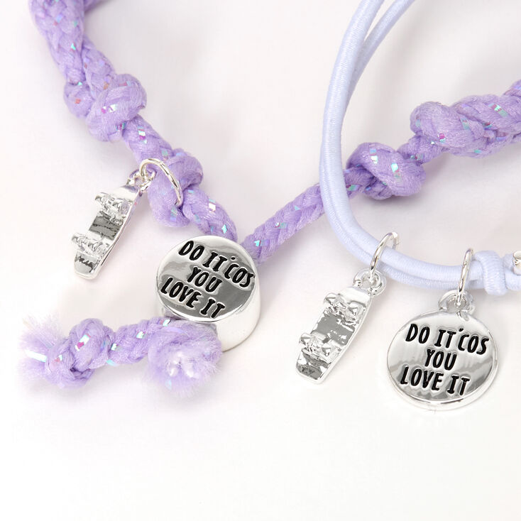 Sky Brown&trade; Adjustable Braided bracelets &ndash; Purple, 2 pack,