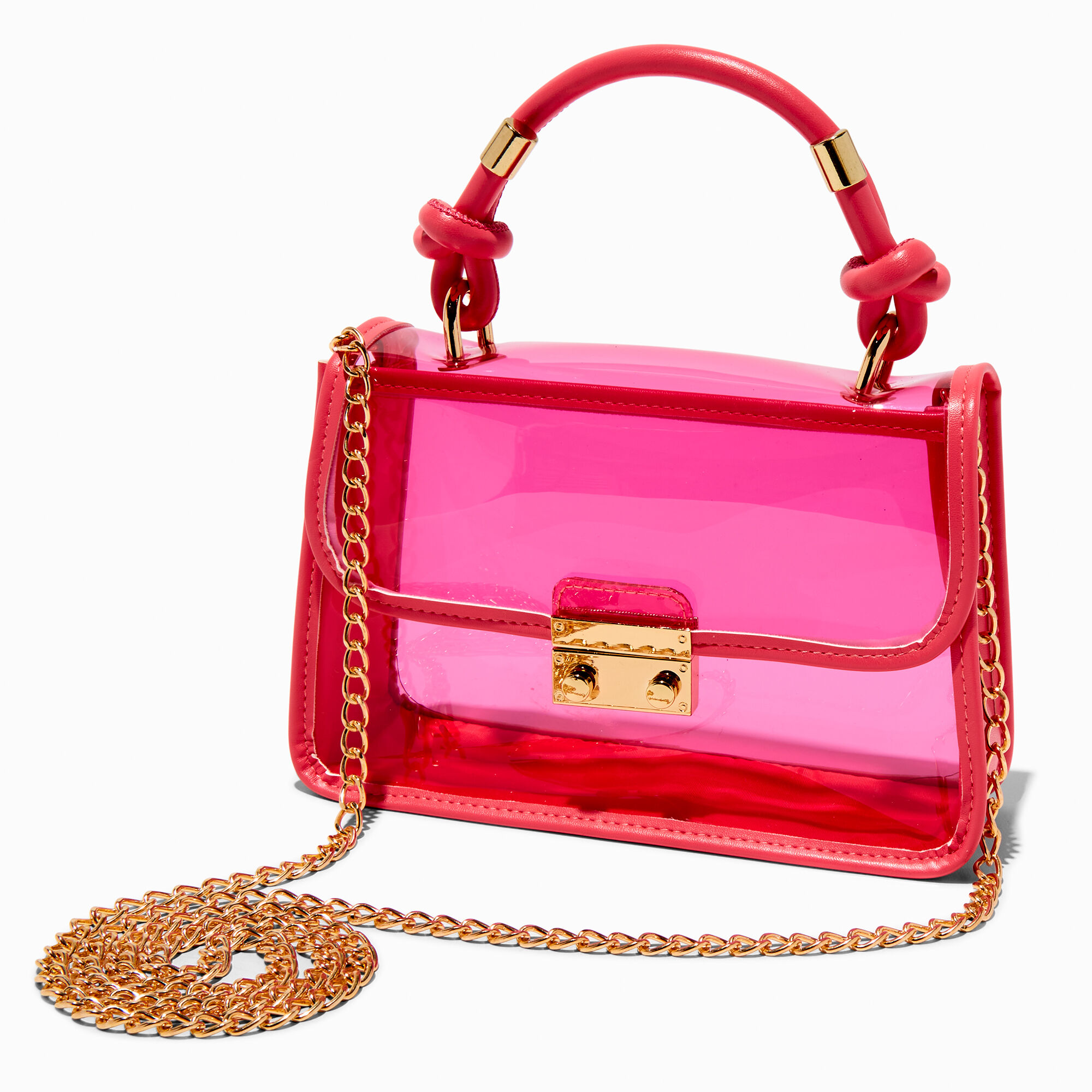 Pink Clear Crossbody Bag Claire s US