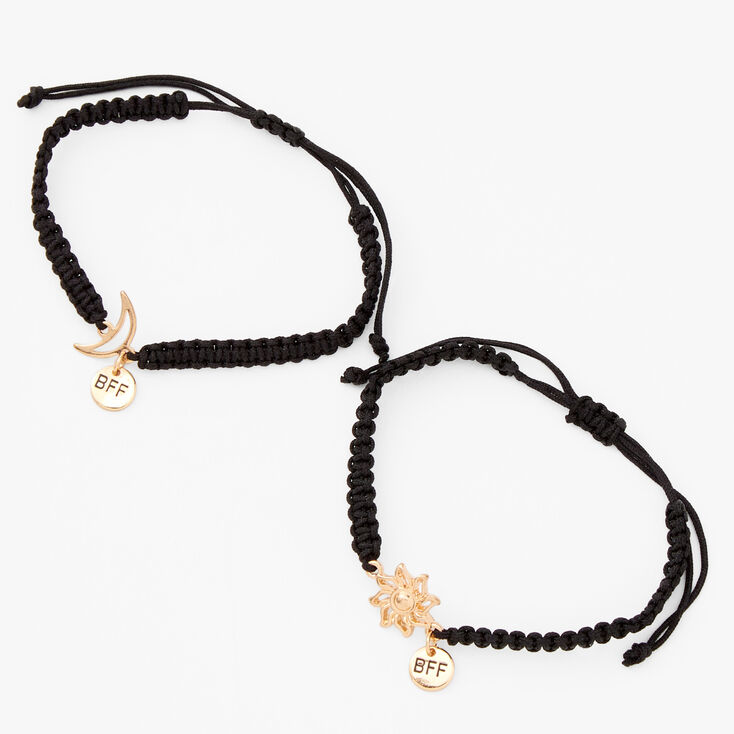 Bracelets de corde nou&eacute;e &eacute;toile et lune best friends - Lot de 2,