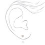 Silver Tone Fireball &amp; White Faux Pearl Front &amp; Back Earrings,