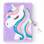 Miss Glitter the Unicorn Plush Lock Diary - Purple,