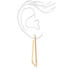 Gold-tone 60mm Rectangular Hoop Earrings,
