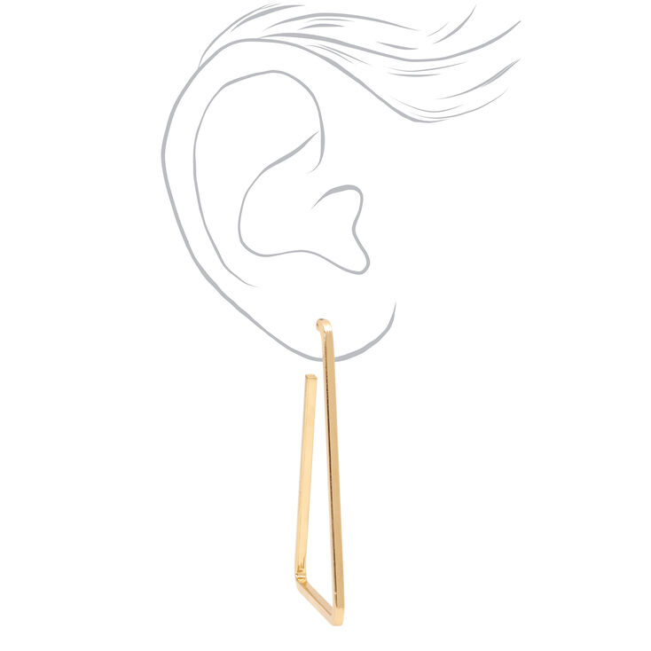 Gold-tone 60mm Rectangular Hoop Earrings,