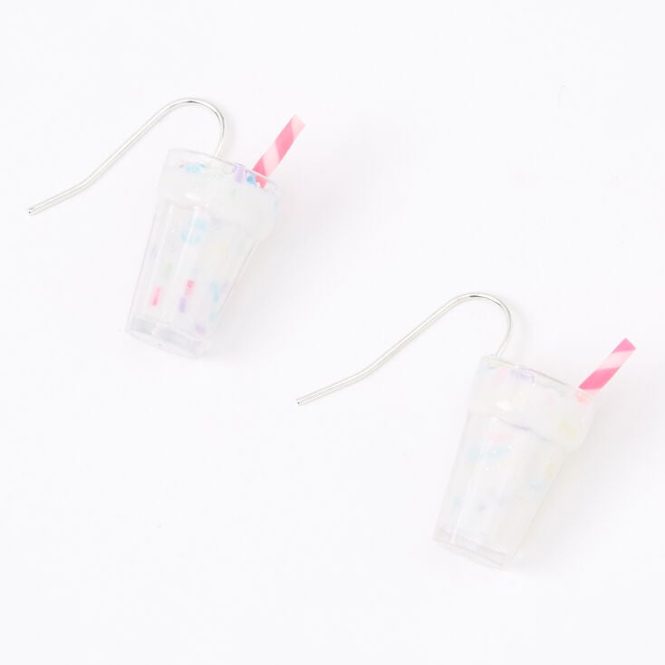 Claire's Pendantes milkshake 2,5 cm couleur argentée