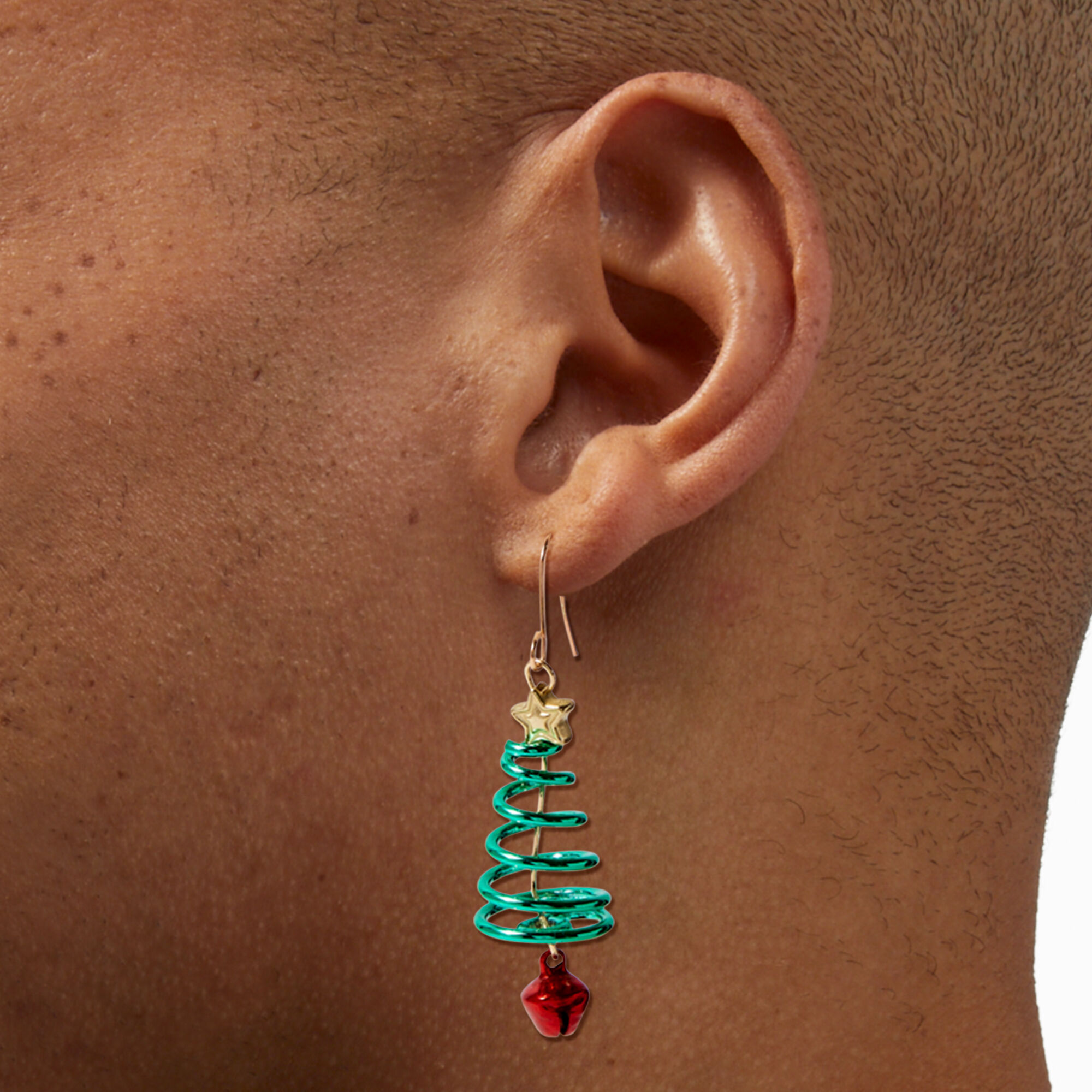 Pendantes 4 cm sapin de Noël en spirale,