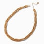 Gold-tone Braided Chain Multi-Strand Necklace ,