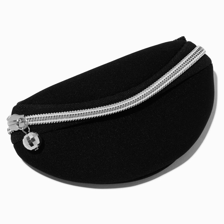 Black Disco Ball Charm Water Bottle Bum Bag,