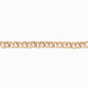 Gold-tone Flat Curb Chain Choker Necklace,