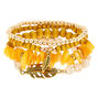 Desert Bead Stretch Bracelets - Yellow, 4 Pack,