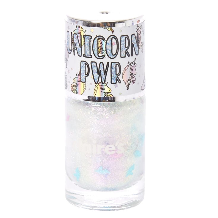 Believe in Unicorns Opal Glitter Nail Polish with Unicorn Pieces,