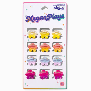 MeganPlays&trade; Claire&#39;s Exclusive Rainbow Flower Hair Claw Clips - 12 Pack,
