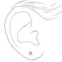 Silver Titanium Cubic Zirconia 3MM Round Stud Earrings,