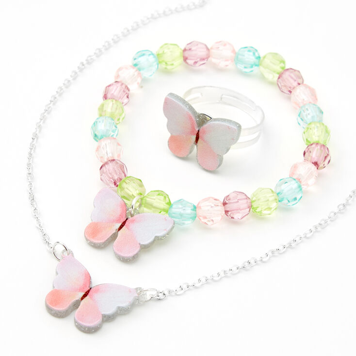 Claire&#39;s Club Pastel Butterfly Jewelry Set - 3 Pack,