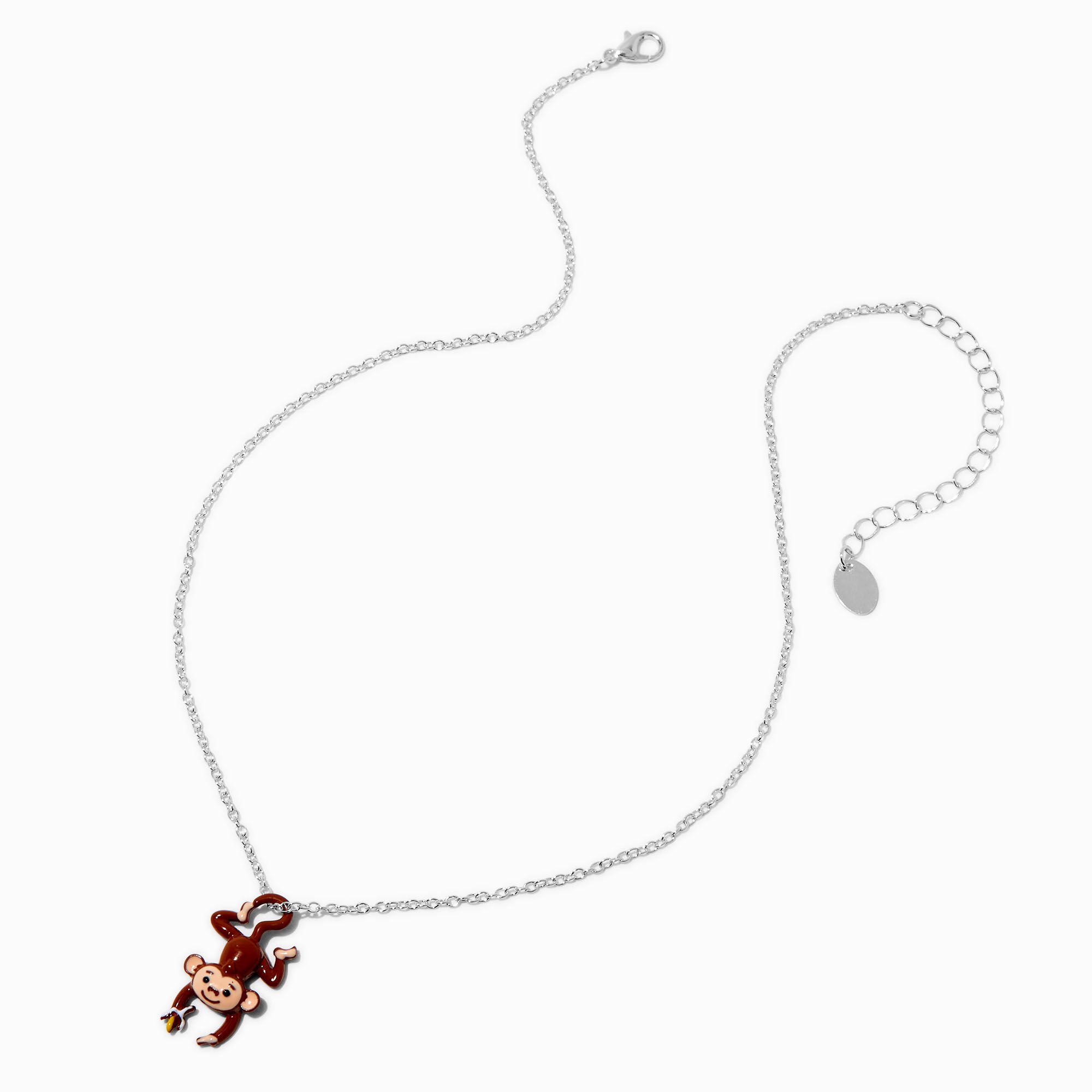 Swinging Monkey Pendant Necklace,