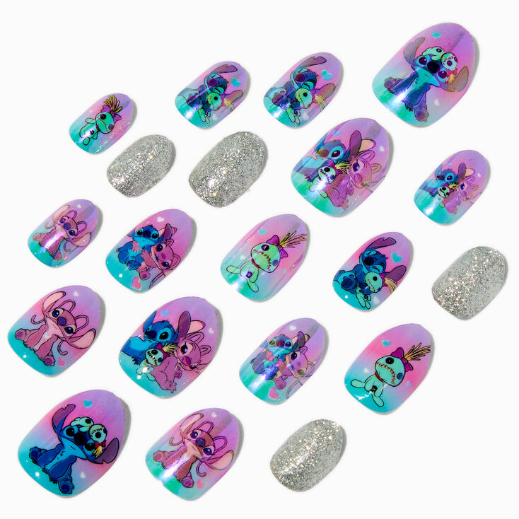 Disney Stitch Claire&#39;s Exclusive BFF Stiletto Press On Faux Nail Set - 20 Pack,