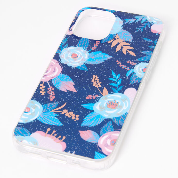 Claire's Coque de protection pour portable florale bleue - Compatible avec iPhone 12 Mini