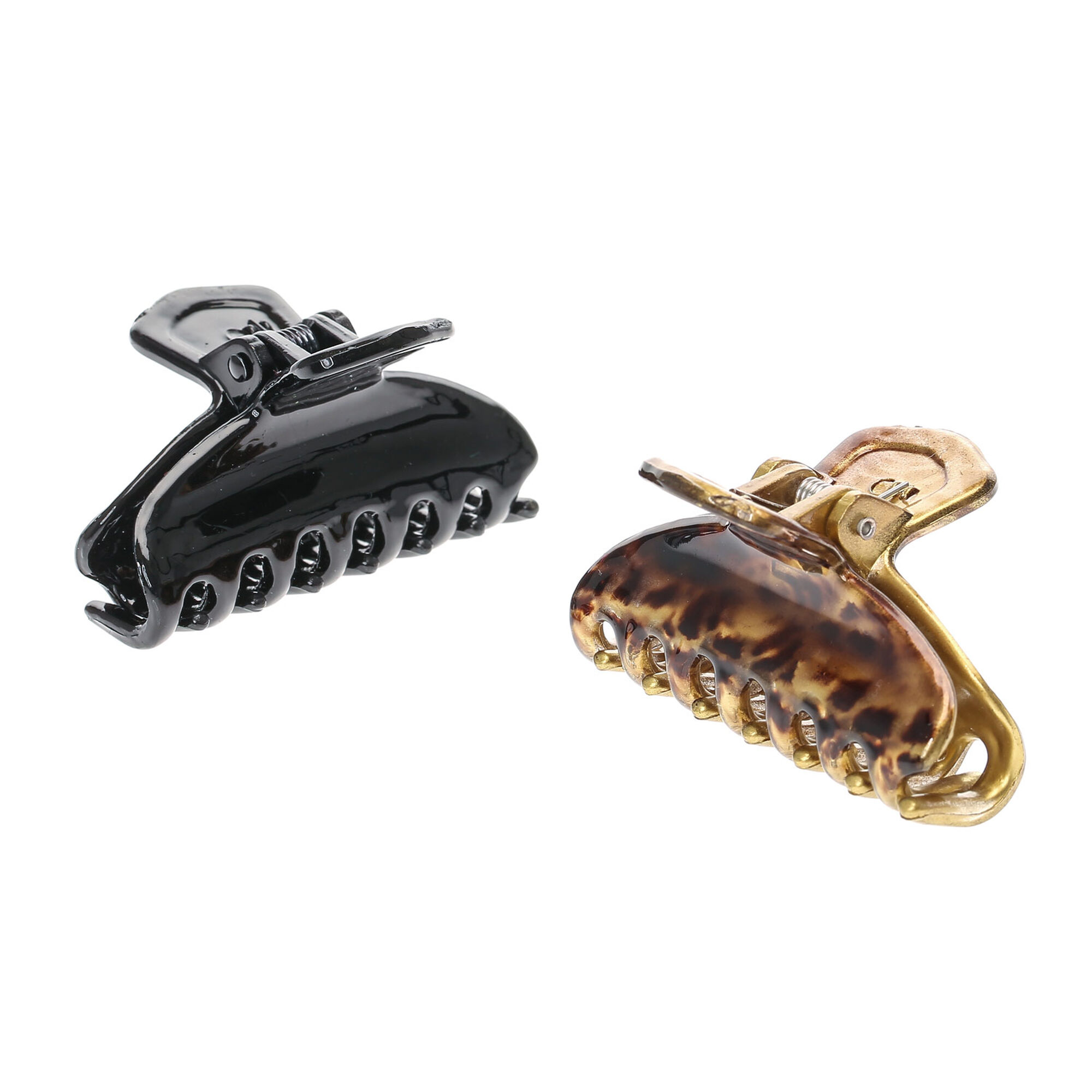 View Claires Leopard Print Hair Claws 2 Pack Black information
