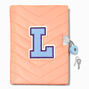Initial Varsity Orange Lock Diary - L,