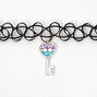 Key To Your Heart Tattoo Choker Necklace - Silver,