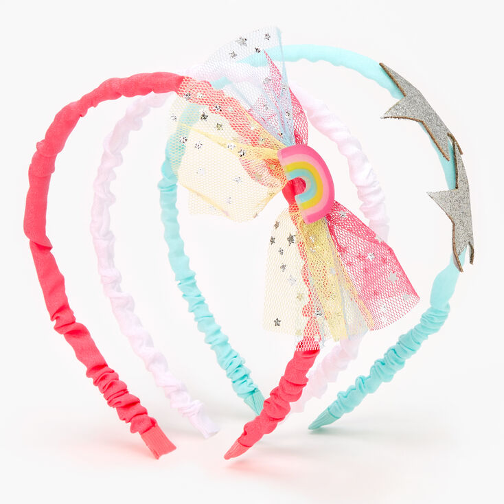 Claire&#39;s Club Glitter &amp; Rainbow Tulle Headbands - 3 Pack,
