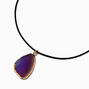 Purple Agate Crystal Pendant Necklace,