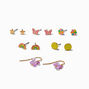 Happy Face Rainbow Earrings Set - 6 Pack,