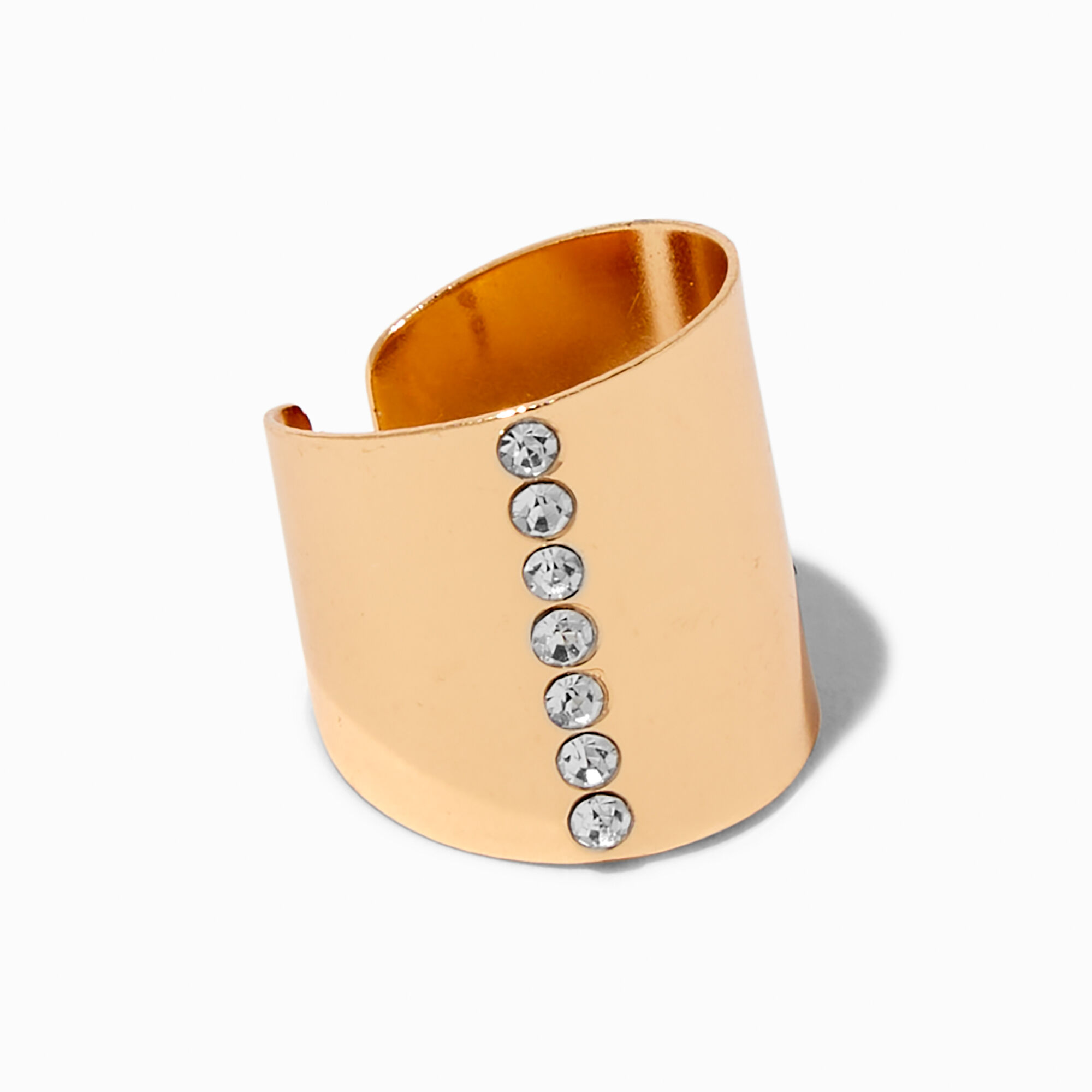 Claire's Manchette d'oreille de grande taille avec strass couleur dorée