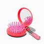 Pink Sticker Club Hair Brush &amp; Lip Gloss Keyring,