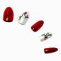 Faux ongles autocollants stiletto Lumi&egrave;res de No&euml;l - Lot de 24,