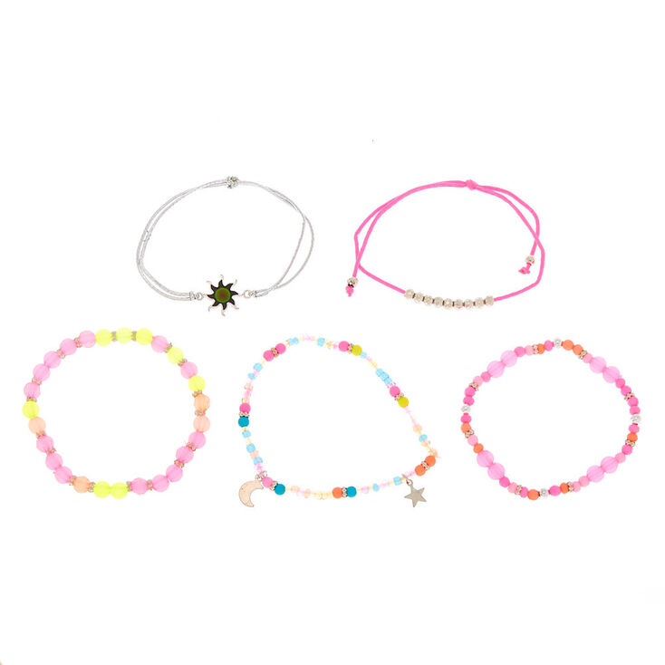 Mood Summer Bracelets - Pink, 5 Pack,