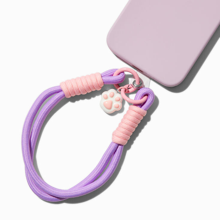 Purple &amp; Pink Cat Phone Wrist Strap,