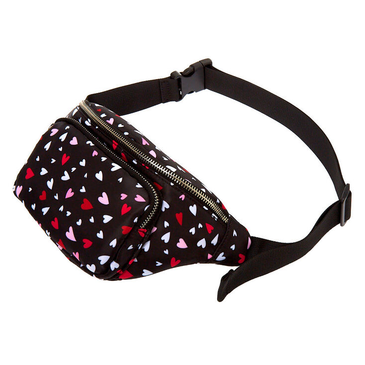Nylon Hearts Bum Bag - Black,