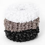 &Eacute;lastiques lurex en peluche bleus, blancs et gris - Lot de 3,