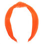 Ribbed Knotted Headband - Neon Orange,