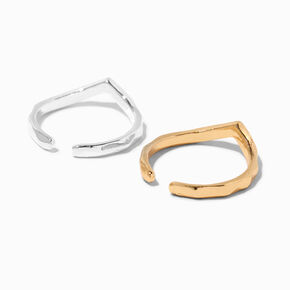 Silver &amp; Gold Chevron Toe Rings - 2 Pack,