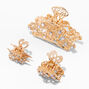 Gold Embellished Filigree Hair Claws - 3 Pack,