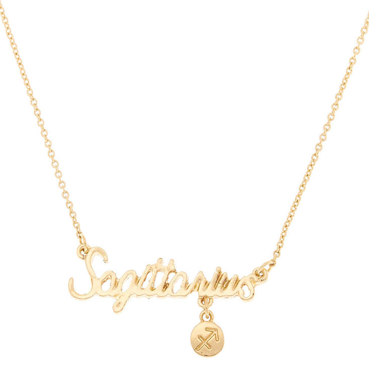 Collier &agrave; pendentif zodiaque dor&eacute; Sagittaire,