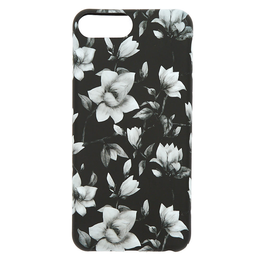 Black & White Floral Phone Case - Fits iPhone 6/7/8/SE,