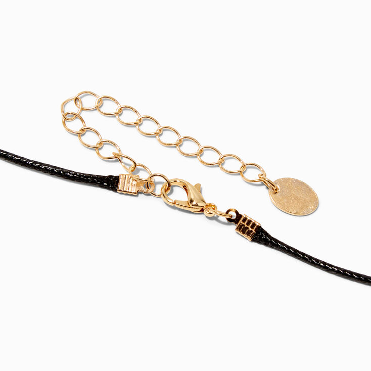 Pink Glow In The Dark Mystical Gem Pendant Black Cord Necklace,
