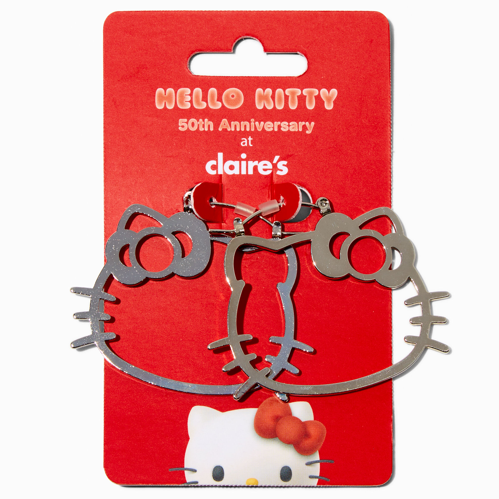View Hello Kitty 50Th Anniversary Claires Exclusive Tone Drop Earrings Silver information