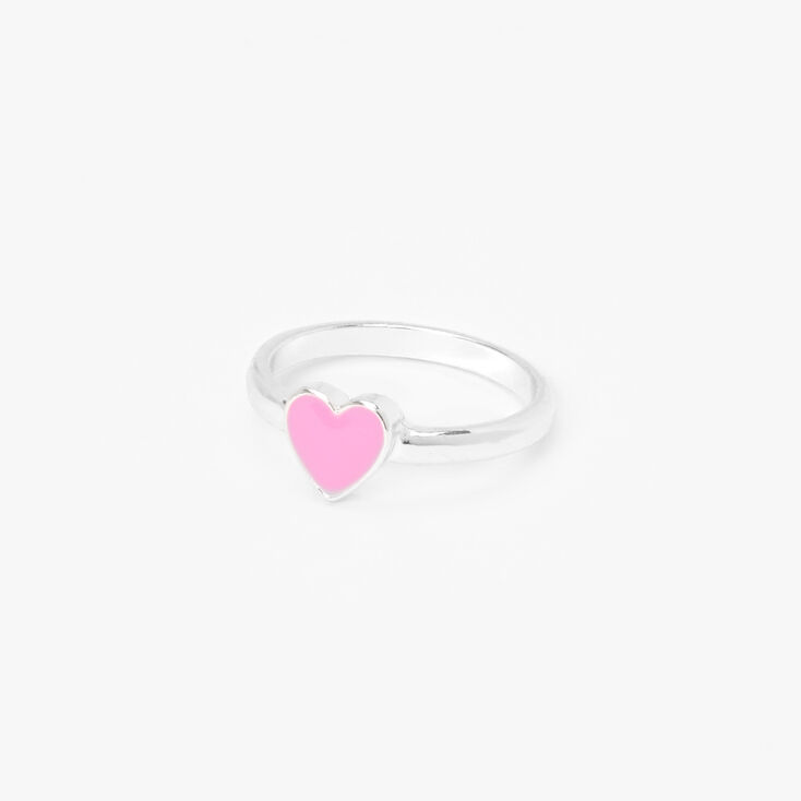 Silver &amp; Pink Mixed Butterfly Heart Rings - 10 Pack,